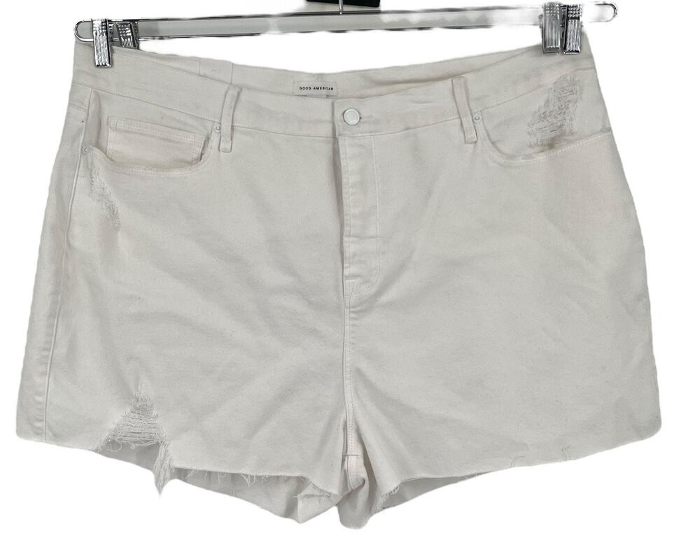 Good American shorts Good 90's denim white size 18